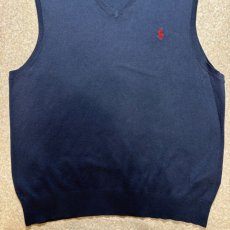 画像5: 「POLO RALPH LAUREN(ポロラルフローレン)」10s 20s LGサイズ ピマコットン ネイビー ポニー刺繍 ニット ベスト (5)