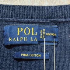 画像7: 「POLO RALPH LAUREN(ポロラルフローレン)」10s 20s LGサイズ ピマコットン ネイビー ポニー刺繍 ニット ベスト (7)