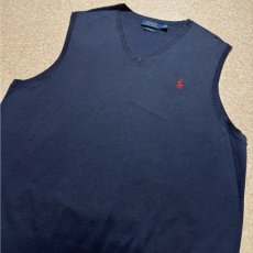 画像16: 「POLO RALPH LAUREN(ポロラルフローレン)」10s 20s LGサイズ ピマコットン ネイビー ポニー刺繍 ニット ベスト (16)