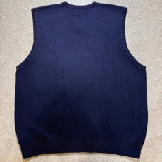 画像9: 「Polo by Ralph Lauren (ポロラルフローレン)」90s 00s 10s XXLサイズ コットン ネイビー ポニー刺繍 ローゲージ ニット ベスト (9)