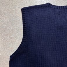 画像10: 「Polo by Ralph Lauren (ポロラルフローレン)」90s 00s 10s XXLサイズ コットン ネイビー ポニー刺繍 ローゲージ ニット ベスト (10)