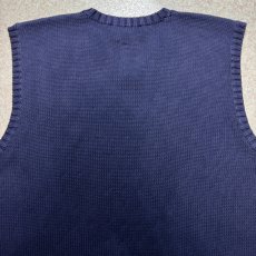 画像11: 「Polo by Ralph Lauren (ポロラルフローレン)」90s 00s 10s XXLサイズ コットン ネイビー ポニー刺繍 ローゲージ ニット ベスト (11)
