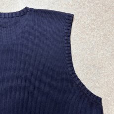 画像12: 「Polo by Ralph Lauren (ポロラルフローレン)」90s 00s 10s XXLサイズ コットン ネイビー ポニー刺繍 ローゲージ ニット ベスト (12)