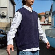 画像16: 「Polo by Ralph Lauren (ポロラルフローレン)」90s 00s 10s XXLサイズ コットン ネイビー ポニー刺繍 ローゲージ ニット ベスト (16)