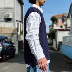 画像17: 「Polo by Ralph Lauren (ポロラルフローレン)」90s 00s 10s XXLサイズ コットン ネイビー ポニー刺繍 ローゲージ ニット ベスト (17)