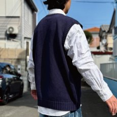 画像18: 「Polo by Ralph Lauren (ポロラルフローレン)」90s 00s 10s XXLサイズ コットン ネイビー ポニー刺繍 ローゲージ ニット ベスト (18)