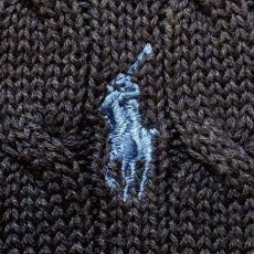 画像7: 「Polo by Ralph Lauren (ポロラルフローレン)」90s 00s 10s XLサイズ コットン ネイビー ポニー刺繍 ケーブル編み ニット ベスト (7)