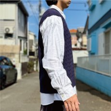 画像18: 「Polo by Ralph Lauren (ポロラルフローレン)」90s 00s 10s XLサイズ コットン ネイビー ポニー刺繍 ケーブル編み ニット ベスト (18)