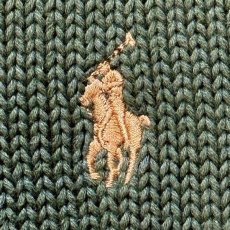 画像7: 「Polo by Ralph Lauren (ポロラルフローレン)」90s 00s 10s XLサイズ コットン ミリタリーグリーン ポニー刺繍 ローゲージ ニット ベスト (7)