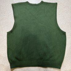 画像9: 「Polo by Ralph Lauren (ポロラルフローレン)」90s 00s 10s XLサイズ コットン ミリタリーグリーン ポニー刺繍 ローゲージ ニット ベスト (9)
