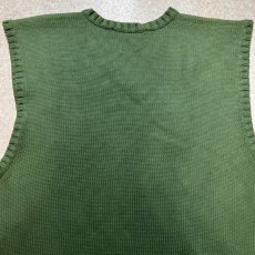 画像11: 「Polo by Ralph Lauren (ポロラルフローレン)」90s 00s 10s XLサイズ コットン ミリタリーグリーン ポニー刺繍 ローゲージ ニット ベスト (11)