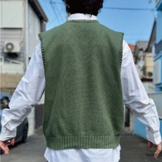 画像19: 「Polo by Ralph Lauren (ポロラルフローレン)」90s 00s 10s XLサイズ コットン ミリタリーグリーン ポニー刺繍 ローゲージ ニット ベスト (19)