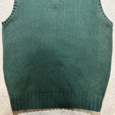 画像12: 「Polo by Ralph Lauren (ポロラルフローレン)」90s 00s 10s Lサイズ コットン ダスティグリーン ローゲージ ニット ベスト (12)