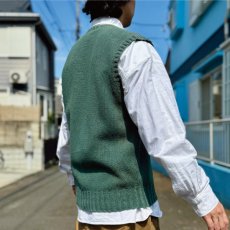 画像17: 「Polo by Ralph Lauren (ポロラルフローレン)」90s 00s 10s Lサイズ コットン ダスティグリーン ローゲージ ニット ベスト (17)