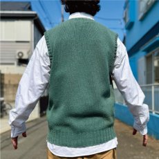 画像18: 「Polo by Ralph Lauren (ポロラルフローレン)」90s 00s 10s Lサイズ コットン ダスティグリーン ローゲージ ニット ベスト (18)