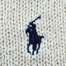画像7: 「Polo by Ralph Lauren (ポロラルフローレン)」90s 00s 10s XLサイズ コットン オフホワイト ポニー刺繍 ローゲージ ニット ベスト (7)