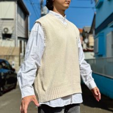 画像16: 「Polo by Ralph Lauren (ポロラルフローレン)」90s 00s 10s XLサイズ コットン オフホワイト ポニー刺繍 ローゲージ ニット ベスト (16)