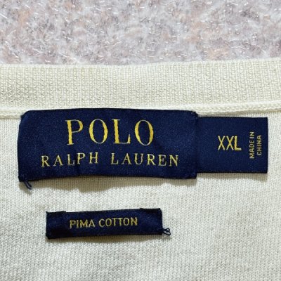 画像2: 「POLO RALPH LAUREN(ポロラルフローレン)」10s 20s XXLサイズ ピマコットン オフホワイト ポニー刺繍 ニット ベスト