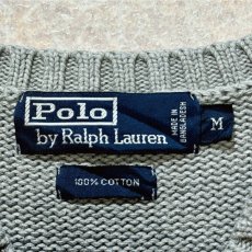画像6: 「Polo by Ralph Lauren (ポロラルフローレン)」90s 00s 10s Mサイズ コットン ライトグレー ポニー刺繍 ローゲージ ニット ベスト (6)