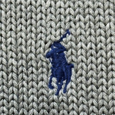 画像1: 「Polo by Ralph Lauren (ポロラルフローレン)」90s 00s 10s Mサイズ コットン ライトグレー ポニー刺繍 ローゲージ ニット ベスト