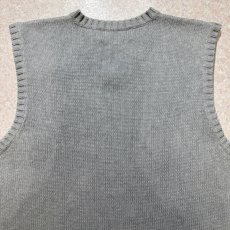 画像11: 「Polo by Ralph Lauren (ポロラルフローレン)」90s 00s 10s Mサイズ コットン ライトグレー ポニー刺繍 ローゲージ ニット ベスト (11)
