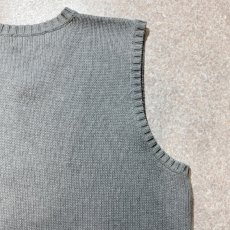 画像12: 「Polo by Ralph Lauren (ポロラルフローレン)」90s 00s 10s Mサイズ コットン ライトグレー ポニー刺繍 ローゲージ ニット ベスト (12)