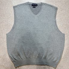 画像1: 「POLO GOLF RALPH LAUREN(ポロゴルフラルフローレン)」80s 90s XLサイズ ピマコットン ライトグレー ピンドット ニット ベスト (1)
