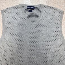 画像3: 「POLO GOLF RALPH LAUREN(ポロゴルフラルフローレン)」80s 90s XLサイズ ピマコットン ライトグレー ピンドット ニット ベスト (3)