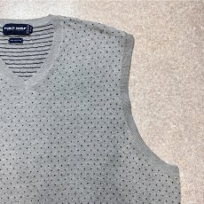 画像4: 「POLO GOLF RALPH LAUREN(ポロゴルフラルフローレン)」80s 90s XLサイズ ピマコットン ライトグレー ピンドット ニット ベスト (4)