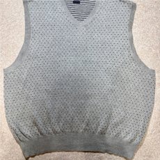 画像5: 「POLO GOLF RALPH LAUREN(ポロゴルフラルフローレン)」80s 90s XLサイズ ピマコットン ライトグレー ピンドット ニット ベスト (5)