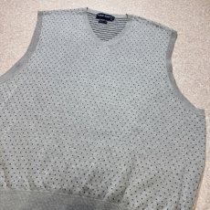 画像14: 「POLO GOLF RALPH LAUREN(ポロゴルフラルフローレン)」80s 90s XLサイズ ピマコットン ライトグレー ピンドット ニット ベスト (14)