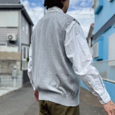 画像18: 「POLO GOLF RALPH LAUREN(ポロゴルフラルフローレン)」80s 90s XLサイズ ピマコットン ライトグレー ピンドット ニット ベスト (18)