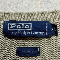 画像6: 「Polo by Ralph Lauren (ポロラルフローレン)」90s 00s 10s XLサイズ コットン グレージュ ポニー刺繍 ローゲージ ニット ベスト (6)