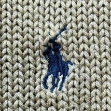 画像7: 「Polo by Ralph Lauren (ポロラルフローレン)」90s 00s 10s XLサイズ コットン グレージュ ポニー刺繍 ローゲージ ニット ベスト (7)