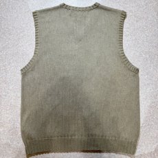 画像9: 「Polo by Ralph Lauren (ポロラルフローレン)」90s 00s 10s XLサイズ コットン グレージュ ポニー刺繍 ローゲージ ニット ベスト (9)
