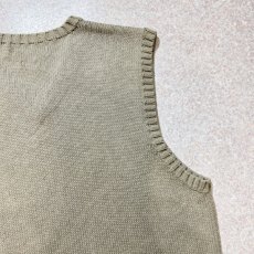画像12: 「Polo by Ralph Lauren (ポロラルフローレン)」90s 00s 10s XLサイズ コットン グレージュ ポニー刺繍 ローゲージ ニット ベスト (12)