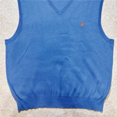 画像5: 「POLO RALPH LAUREN(ポロラルフローレン)」10s 20s XL/TGサイズ ピマコットン ブルー ポニー刺繍 ニット ベスト (5)