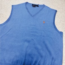 画像15: 「POLO RALPH LAUREN(ポロラルフローレン)」10s 20s XL/TGサイズ ピマコットン ブルー ポニー刺繍 ニット ベスト (15)