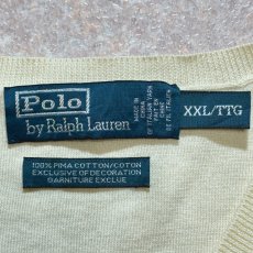 画像6: 「Polo by Ralph Lauren (ポロラルフローレン)」90s 00s 10s XXL/TTGサイズ ピマコットン オフホワイト ポニー刺繍 ニット ベスト (6)