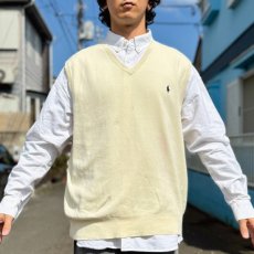 画像18: 「Polo by Ralph Lauren (ポロラルフローレン)」90s 00s 10s XXL/TTGサイズ ピマコットン オフホワイト ポニー刺繍 ニット ベスト (18)