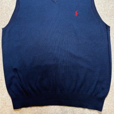 画像5: 「POLO RALPH LAUREN(ポロラルフローレン)」10s 20s XLサイズ ピマコットン ネイビー ポニー刺繍 ニット ベスト (5)