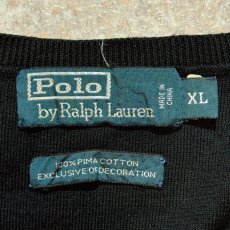 画像6: 「Polo by Ralph Lauren (ポロラルフローレン)」90s 00s 10s XLサイズ ピマコットン ブラック ポニー刺繍 ニット ベスト (6)