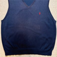 画像5: 「POLO RALPH LAUREN(ポロラルフローレン)」10s 20s XXLサイズ ピマコットン ネイビー ポニー刺繍 ニット ベスト (5)