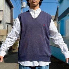 画像17: 「POLO RALPH LAUREN(ポロラルフローレン)」10s 20s XXLサイズ ピマコットン ネイビー ポニー刺繍 ニット ベスト (17)