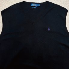 画像3: 「POLO RALPH LAUREN(ポロラルフローレン)」10s 20s 3XB BIGサイズ ピマコットン ブラック ポニー刺繍 ニット ベスト (3)