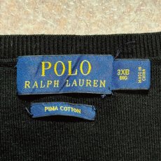 画像6: 「POLO RALPH LAUREN(ポロラルフローレン)」10s 20s 3XB BIGサイズ ピマコットン ブラック ポニー刺繍 ニット ベスト (6)