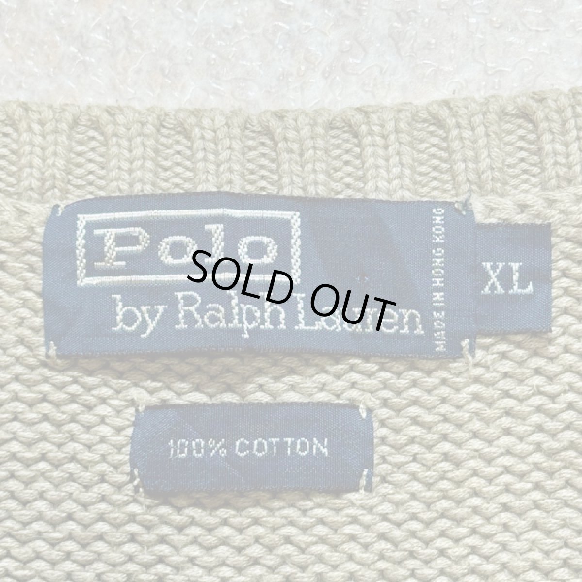 画像6: 「Polo by Ralph Lauren (ポロラルフローレン)」90s 00s 10s XLサイズ コットン グレージュ ポニー刺繍 ローゲージ ニット ベスト (6)