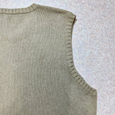 画像12: 「Polo by Ralph Lauren (ポロラルフローレン)」90s 00s 10s XLサイズ コットン グレージュ ポニー刺繍 ローゲージ ニット ベスト (12)