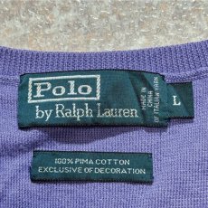 画像6: 「Polo by Ralph Lauren (ポロラルフローレン)」90s 00s 10s Lサイズ ピマコットン パープル ポニー刺繍 ニット ベスト (6)