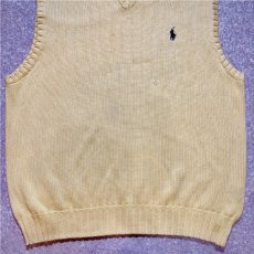 画像5: 「Polo by Ralph Lauren (ポロラルフローレン)」90s 00s 10s Mサイズ コットン イエロー ポニー刺繍 ローゲージ ニット ベスト (5)